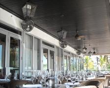 restaurant outdoor dining water misting mist fans