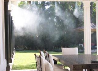 Misting system installation by Outdoor Cooling Systems