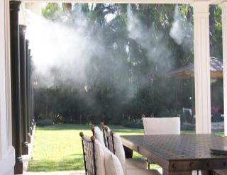Misting system installation by Outdoor Cooling Systems